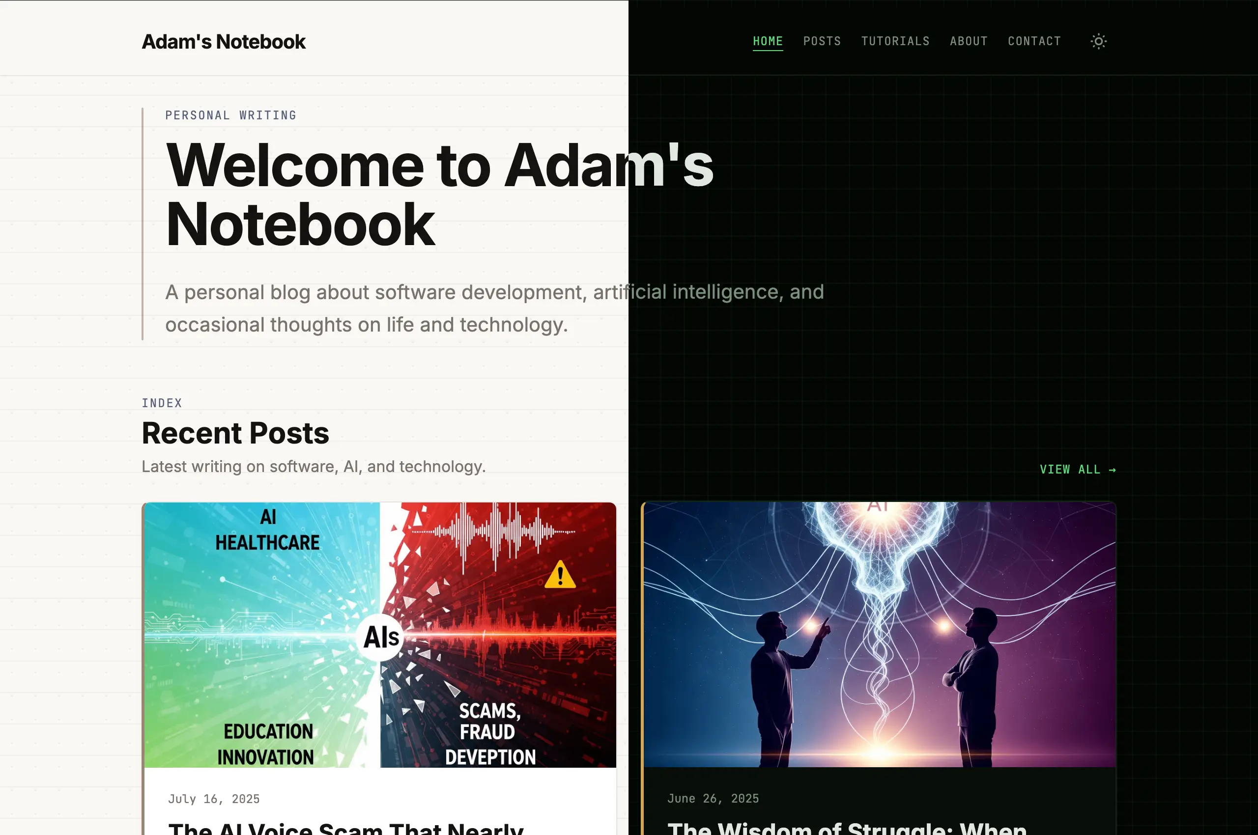 Homepage after the Engineer's Notebook revamp